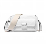 MICHAEL KORS Bradshaw H&otilde;bedane Riistvara Kaetud L&otilde;uend Crossbody &Otilde;lakott Mini Naiste L&auml;ikiv Valge h&otilde;be