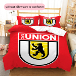 FC Union Berlin Muster Voodipesu Kodukaunistus S&uuml;nnip&auml;evakingitus (1 * tekikott + 2 * padjap&uuml;&uuml;ri, ilma s&uuml;damikuta) 135x200cm