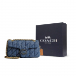 COACH Tabby kangast crossbody kott, &otilde;lakott keskmine naistele, indigosinine Gift Box Set (Basic Set + Black Gift Box) indigo