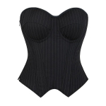 Naiste Must Triibuline &Uuml;le rinna korsett-rinnahoidjad Triibuline kontori&uuml;likond Paelkinnitusega Luudega T&otilde;mblukuga Korsett Seksikas Strapless Bustier Top Xl black