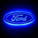Ford LED Valgustusega Auto Embleem M&auml;rk Eesmine/Tagumine Saba Logo F150 F250 Explorer Focus Mondeo jaoks Auto V&auml;lisdisaini Dekoratsioon 14.5X5.6cm sinine