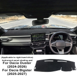Flanellist armatuurlaua kate Dacia Duster 2024-2026 ja Dacia Bigster 2025-2027 jaoks, libisemisvastane ja peegeldusvastane armatuurlaua matt-kaitsja Flannel Mat RHD must