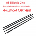 4-osaline v&auml;lisukse iluliist 2006-2011 Honda Civic ukseklaasidele A-02WSA1301ABK Exterior Door Window Weatherstrip Trim Strip