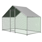 Kanakuut V&auml;ljaaedik 3x1,5x2m Turvaluku ja Veekindla PE-kangaga, V&auml;ikeloomade Aedik Kanadele, J&auml;nestele ja Teistele Loomadele 303 x 157 x 200 cm hall