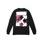 Meeste Off-White FW21 V&auml;rvilise Maaliga Nool &Uuml;mmarguse Kaelusega Pullover Pikkade Varrukatega Kitsa L&otilde;ikega Must T-s&auml;rk OMAB001F21JER0051032 XS pink