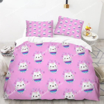 Gabby nukumaja voodipesukomplekt multikakujuliste padjap&uuml;&uuml;ridega, tekikott t&uuml;drukutele, lastele, kingitus, &uuml;hekohaline, kaheinimesevoodi, t&auml;issuurus, kuninganna, armas, kawaii, 3D tekikott 135x200cm white