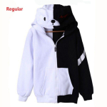 Monokuma Anime Danganronpa Cosplay Unisex Jakk Huppar Dressipluus Jakk Kapuutsiga Regular,M white