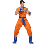 Halloweeni t&auml;iskasvanud mees Halloweeni Jaapani anime Son Goku Cosplay kost&uuml;&uuml;m Superkangelased Rollim&auml;ng Oranž kombinesoon Peokost&uuml;&uuml;m L oranž