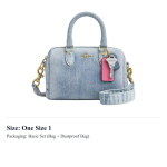 COACH Rowan Kangast Bostoni kott, Ristkorral K&auml;sikott V&auml;ike Naiste Denim Sinine CDY30-IMNIM One Size 1 gray