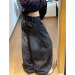 RogueWave Naiste teksap&uuml;ksid K&otilde;rge v&ouml;&ouml;koht Vintage disain Hip Hop Sirged Kotid Denim p&uuml;ksid T&auml;nav Y2K Ameerika stiil Lai s&auml;&auml;rega teksap&uuml;ksid XL sinine