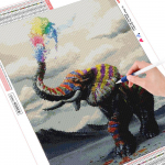 Teemanttikandiga maalimine elevant 5d teemantmosaiik, looma isetegemise teemantmaalimise komplekt 20X30