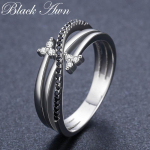 BLACK AWN Klassikalised abielus&otilde;rmused naistele Black Stone Ehted 7