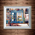 Teemanttikandi ring Teemant-spetsiaalne maastikumaal Rhinestone'i kristallmaaling Kodukaunistus 20X30CM