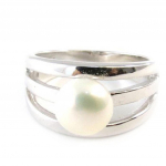 Bague argent 'Perla' blanc 52 valge