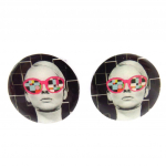 Les Tr&eacute;sors De Lily [J6729] - Boucles Cr&eacute;ateur 'Pop Art' femme noir must