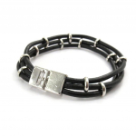 Les Tr&eacute;sors De Lily [J7576] - Bracelet mixte 'Peaceful' noir (3 rangs) must