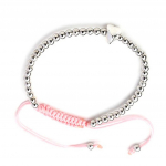Les Tr&eacute;sors De Lily [K4408] - Bracelet shambhala 'Love' rose argent&eacute; Heleroosa