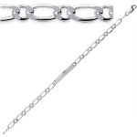 Les Tr&eacute;sors De Lily [L3819] - Bracelet Argent 'Identit&eacute;' rhodi&eacute; - 18 cm 4 mm h&otilde;be