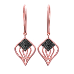 Les Tr&eacute;sors De Lily [L6681] - kullatud k&otilde;rvar&otilde;ngad  Sissi  must roosa kuld - 17x13 mm kuld