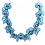 Lily-Crystal [P4410] - Collier artisanal 'Callas' bleu turquoise - 45x5 cm sinine