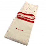 Les Tr&eacute;sors De Lily [P8921] - Tablier de cuisine 'Love' beige rouge (coton) - 80x67 cm beež