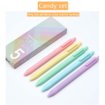 5 tk Vintage Color Pen pastapliiats, puhtast plastist geelist tindirulliga pastapliiatsid Candy Gift kirjutamiseks A6696