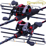 &Otilde;ngeritva rull, kombineeritud 5 sektsiooniga reisimiss&uuml;sinikuga 18BB Carbon Drag Baitcasting p&uuml;&uuml;girull 1.8M Rod&Reel Left Hand