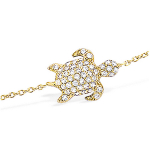 Les Tr&eacute;sors De Lily [L7066] - Bracelet Plaqu&eacute; or 'Tortue' blanc dor&eacute; - 15x10 mm kuld