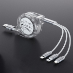 VAORLO 3-&uuml;hes laadimiskaabel Sisset&otilde;mmatav USB-laadija XiaoMi HuaWei Samsung 2.4A kiirlaadimise kaasaskantava laadimiskaabli jaoks, Micro Type-C 8Pin