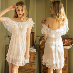 2tk Pack Sleepwear Plus Size lilleline pits, l&auml;bipaistev l&auml;bipaistev v&otilde;rk, naise seksikas pesukleit koos seksikate stringidega G-String komplekt 2XL-3XL valge