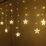 2M Star Fairy Lights Christmas Star String lamp Garland Led kardin Pulmad/Kodu/Pidu/Aed/s&uuml;nnip&auml;evakaunistusvalgustid 2M 90LEDs soe valge v&auml;rv