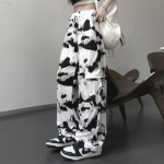 Tie Dye Cargo Pants Naiste Harajuku Korea Streetwear P&uuml;ksid Esteetilised S valge