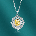 BELLA BOX lillekujuline tsirkoonist ripats kaelakee mitmev&auml;rviline mood pulmakihlus ehted sinine