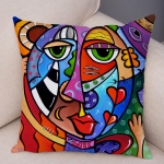 Abstraktne maalimine padja kate dekoratiivne stiil v&auml;rviline multikas t&uuml;druku padjap&uuml;&uuml;r diivan kodu 45x45cm