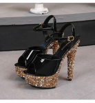 Must veekindel platvorm 13CN15cm Hate Sky High naiste sandaalid 34 must