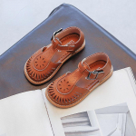 T&uuml;drukute sandaalid Suvised &uuml;li&otilde;pilaste &otilde;&otilde;nsad printsessikingad Lastele suletud Rooma nahast kingad 23 pruun