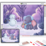 Teemantmaaling j&otilde;ulupuu j&otilde;ulupuu lumememm teemantmosaiik k&auml;sit&ouml;&ouml; teemanttikandid maalid Full Round 20X30CM