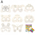 8TK LASTE T&uuml;hi Loomade Multifilm Mask Lastele V&auml;rvimine Maalimine Lasteaia Paber Graffiti K&auml;sitsi valmistatud isetehtud Kunst Materjali Pakend M&auml;nguasja Kingitused Halloween A