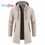 Cozy Up meeste kampsun kardigan lukuga kampsun kampsun kampsun jakk Kootud &uuml;hev&auml;rviline kapuutsiga stiilne &otilde;ues kodu riided r&otilde;ivad talv s&uuml;gis XL beež