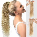 Wave hobusesaba juuksepikendused s&uuml;nteetiline v&otilde;luv juuksev&otilde;rk hobusesaba naiste t&uuml;drukute peofestival Curly Wave 22 tolli