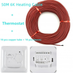 50 m 6K k&uuml;ttekaabel ja termostaadi kombineeritud juhe 66 oomi/m infrapuna k&uuml;ttejuhe k&auml;sitsi termostaadikomplektidega 50M Cable and Thermistat