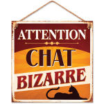 Les Tr&eacute;sors De Lily [R3537] - Metallist silt  Attention Bizarre Cat  oranž - 20x20 cm oranž