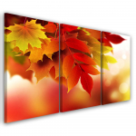 Kolmeosalise pildiga l&otilde;uenditr&uuml;kk Autumn Leaves Nature 60x40 oranž