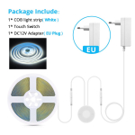 DC12V COB LED-valgusriba h&auml;mardatava l&auml;bitungiva puidust peegliga akr&uuml;&uuml;list juhtmevaba k&auml;sitsi p&uuml;hkimisanduri l&uuml;litiga ruumi kaunistamiseks 1M