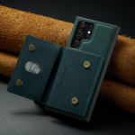 Kukumiskaitsega &auml;riline nahk&uuml;mbris Samsung Galaxy S22 Ultra S20 Fe S21 Ultra A53 A33 A73 A13 A23 A52s A52 5g S22 Plus jaoks for Galaxy A52 4G roheline