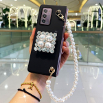 Franch Style Conque Samsung Galaxy Z Fold 4 3 2 5g Blingi teemantkivist aluse hoidiku &uuml;mbrise kate p&auml;rliga k&auml;eketiga For Galaxy Z Fold 2 must