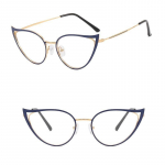 Metallist Cat Eye Anti-sinine hele prillide raam 2023 New Ins Naiste Euroopa ja Ameerika &Uuml;hendriigid Fashion Trend Metal Flat Prills