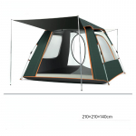 5-8 inimesele m&otilde;eldud automaatne kiirelt avatav v&auml;litelk Rainfly veekindel matkatelk Pere v&auml;litelk koos kandekotiga 210*210*140cm