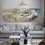 Abstraktsed kuldsed plakatid ja prindid Maastikupalett Kuldse lillega l&otilde;uendi maalimine Seinapildid elutoa sisekujunduseks Ilma raamita 20*40cm