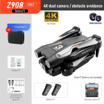 2024. aasta uus Z908 Pro MAX Drone 4K HD Professional ESC kahe kaameraga optilise voolu positsioneerimine tuulekindel 2,4G WIFI takistuste v&auml;ltimise nelikkopter Dual 4K 2B Black